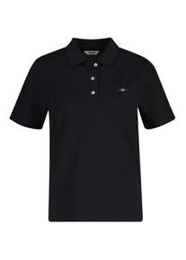 Poloshirt Gant "REGULAR SHIELD", Damen, Gr. XL, schwarz, Single Jersey, Obermaterial: 100% Baumwolle, regular fit normal, Rundhals, eingesetzt gerader Abschluss, Shirts, Regular fit mit Polokragen