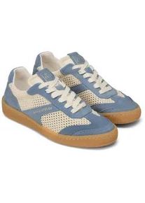 Marc O'Polo Sneaker MARC O'POLO "Court", Herren, Gr. 38, hellblau, creme, Lederimitat, Mesh, Veloursleder, Schuhe Sneaker, Basket Sneaker, Halbschuh, Schn&uuml;rschuh mit Memory Foam