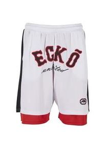 Shorts ECKO UNLTD. "Ecko Unltd. Herren Ecko Unltd. Shorts BBALL", Herren, Gr. 4XL, US-Gr&ouml;&szlig;en, wei&szlig;, rot, 100% Polyester, loose fit, Hosen Shorts
