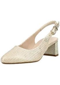 Slingpumps Gabor COMFORT "Gabor Comfort Pumps Leder", Damen, Gr. 39, gold, Leder, Schuhe Slingpumps