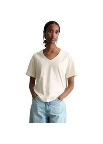 Marc O'Polo V-Shirt MARC O'POLO DENIM, Damen, Gr. L, silky wei&szlig;, Jersey, Obermaterial: 100% Baumwolle, regular fit, V-Ausschnitt, Shirts, regular aus Baumwoll-Single-Jersey