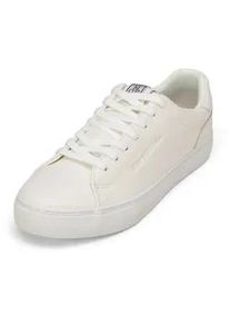 Marc O'Polo Sneaker MARC O'POLO "aus fein genarbtem Rindleder", Herren, Gr. 46, wei&szlig;, Obermaterial: 100% Leder (Rind), unifarben, Schuhe Sneaker
