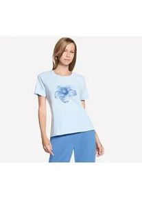 T-Shirt Skechers "Women's T- Shirt", Damen, Gr. S (36), rain blau, Obermaterial: 94% Baumwolle, 6% Elasthan, Shirts T-Shirt, f&uuml;r Erwachsene, sportlicher Stil, f&uuml;r Fitness und Training