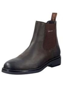 Stiefelette Gant "Gant Stiefelette Leder/Textil", Damen, Gr. 42, braun (dunkelbraun), Leder, Textil, Schuhe Stiefelette
