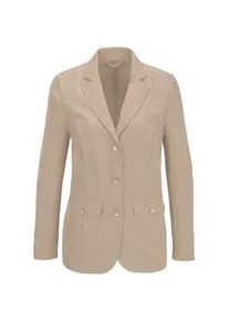 Blusenblazer Classic Basics "Blazer", Damen, Gr. 50, beige, 100% Polyester, Blazer Blusenblazer
