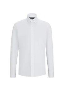 Businesshemd BOSS "JOE", Herren, Gr. 45, N-Gr, wei&szlig;100, Web, Obermaterial: 55% Baumwolle, 45% Polyester, unifarben, regular fit normal, 2-Knopf-Manschette verstellbar, Hemden, mit Button-Down-Kragen, regular fit