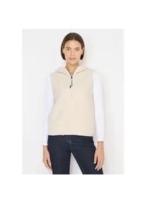 Fellweste Cecil, Damen, Gr. XXL (46), teddy vanillewei&szlig;, Stoff, 100% Polyester, unifarben, comfort fit normal, ohne Ausschnitt, Westen, mit Teddy-Futter und Teddy-Kapuze