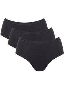 Slip Sloggi "Slip GO Daily Cotton Midi 3P 3er Pack", Damen, Gr. XL, schwarz, Obermaterial: 95% Baumwolle CO. 5% Elasthan EL., Unterhosen Slip
