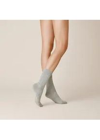 Socken Kunert "LIZ", Damen, Gr. 35-38, lichtgrau, Obermaterial: 97% Baumwolle, 3% Elasthan, normal, Socken Socken, druckfreier Komfortbund