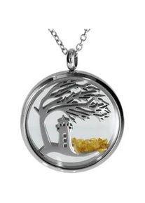 Kette mit Anh&auml;nger OSTSEE-SCHMUCK "- Windfl&uuml;chter 30 mm - Edelstahl - ohne Stein" Gr. A, grau (edelstahlfarben, grau, silberfarben), Halsketten, Damen, Edelstahl