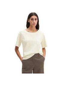 Marc O'Polo T-Shirt MARC O'POLO, Damen, Gr. M, gray silk, Jersey, Obermaterial: 100% Baumwolle, loose fit normal, tiefer Rundhals, Shirts T-Shirt, loose fit mit aufgesetzter Satin-Tasche