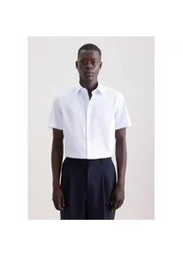 Businesshemd Seidensticker "Schwarze Rose", Herren, Gr. XL (44), normale &Auml;rmell&auml;ngen, blau, 100% Baumwolle, bedruckt, slim fit, Hemden, Slim 1/2 Kentkragen Druck