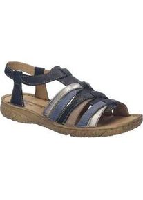 Sandale Josef Seibel "Ivy 02, indigo-multi", Damen, Gr. 37, blau (indigo, multi), Obermaterial: 100% Rindsleder Leather cow., Schuhe Sandale