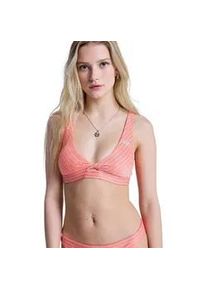 Bandeau-Bikini-Top Roxy "Wavy Baby", Damen, Gr. XXL, Cup B, camellia, Obermaterial: 77% Microfaser, 13% Nylon, 10% Elasthan;, Bikini-Oberteile