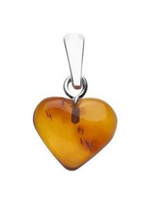 Kettenanh&auml;nger OSTSEE-SCHMUCK "- Herz 11 mm Silber 925/000 - Bernstein -" Gr. 19, silber (silber 925, silberfarben, wei&szlig;), Schmuckanh&auml;nger, Damen, Bernstein, Kettenanh&auml;nger