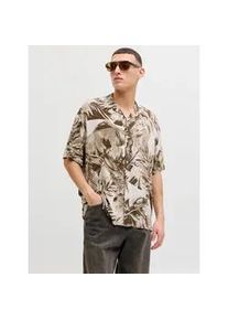 Jack & Jones Kurzarmhemd JACK & JONES "JJEJEFF RESORT AOP SHIRT S/S LN", Herren, Gr. XXL, N-Gr, string, Web, Obermaterial: 100% Viskose, bedruckt, normal, Hemden