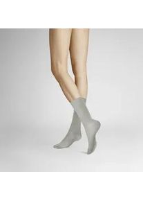 Socken Hudson "SIMPLY3 3-PACK", Damen, Gr. 43-46, silber, Baumwollmischung, normal, Socken Socken, angenehmer und druckfreier Tragekomfort