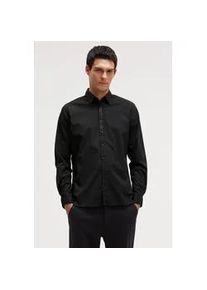 Langarmhemd CAMP DAVID, Herren, Gr. 4XL, Normalgr&ouml;&szlig;en, schwarz, Web, Material: 98% Baumwolle, 2% Elasthan, bedruckt, bestickt, figurbetont normal, 1-Knopf-Manschette, Hemden, mit Kentkragen