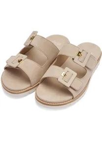 Pantolette Ara "KENT", Damen, Gr. 39, hellbeige, Ziegenveloursleder, unifarben, Schuhe Pantolette, Schlupfschuh, Hausschuh, Bequemschuh in Komfortweite G (= weit)