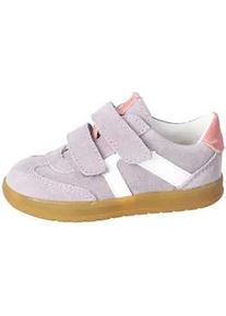 Sneaker Pepino BY RICOSTA "Dakota", Damen, Gr. 27, flieder, wei&szlig;, Veloursleder, kontrastfarbene Details, Schuhe Sneaker, Klettschuh im Retro Look, Gr&ouml;&szlig;enschablone zum Download