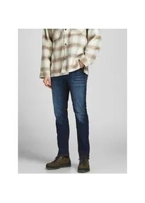 Jack & Jones Regular-fit-Jeans JACK & JONES "JJICLARK mit Used-Look und Stretch f&uuml;r den Alltag", Herren, Gr. 30, L&auml;nge 30, mittelblau, Denim/Jeans, Obermaterial: 97% Baumwolle, 3% Elasthan, unifarben, regular fit lang, Jeans, mit Abriebeffekten