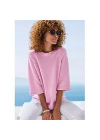 Kurzarmpullover Vivance, Damen, Gr. 32/34, ros&eacute;, Strick, Obermaterial: 74% Polyacryl, 24% Polyamid, 2% Elasthan, unifarben, figurumspielend h&uuml;ftlang, Rundhals, Raglan&auml;rmel, Pullover