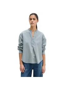 Marc O'Polo Langarmbluse MARC O'POLO, Damen, Gr. 36, grau horizon, Web, Obermaterial: 100% Baumwolle, loose fit, 1-Knopf-Manschette, Blusen, loose aus Baumwoll-Satin