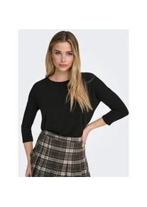 3/4-Arm-Shirt Only "ONLGLAMOUR 3/4 TOP JRS NOOS", Damen, Gr. XL, schwarz, Jersey, Obermaterial: 65% Polyester, 30% Viskose, 5% Elasthan, unifarben, figurumspielend h&uuml;ftbedeckend, Rundhals, Shirts 3/4-Arm-Shirt, in l&auml;ssiger Oversize-Form