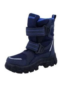 Winterstiefel Richter "Davos WMS: Weit", Damen, Gr. 32, blau, silberfarben, Lederimitat, Textil, Schuhe Winterstiefel, Klettstiefel in Schuhweite: Weit, Gr&ouml;&szlig;enschablone zum Download