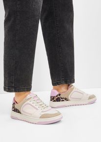 bonprix Sneaker mit Animal-Details, beige, Gr.40, Trendiger Sneaker mit Animal Details, aus Vegan