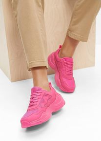 bonprix Chunky Sneaker mit Mesh-Einsatz, pink, Gr.39, Sportlicher Chunky Sneaker mit Materialmix, aus Vegan