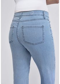 7/8-Jeans WONDERJEANS, Damen, Gr. 46, L&auml;nge 26, stone blau, wei&szlig; stripe, Denim/Jeans, Obermaterial: 87% Baumwolle, 9% Polyester, 4% Elasthan, gestreift, straight fit 7/8-L&auml;nge, Jeans 7/8-Jeans, Figurschmeichelnder WonderStretch
