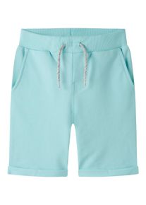 Sweatshorts name it "NKMVERMO LONG SWE SHORTS UNB F NOOS", Jungen, Gr. 98, N-Gr, limpet shell, angeraute Sweatware, Obermaterial: 100% Baumwolle, regular fit kurz, Hosen Sweatshorts, Baumwolle, Umschlagsaum