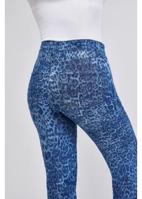 7/8-Jeans WONDERJEANS, Damen, Gr. 46, L&auml;nge 26, blau denim leo, Denim/Jeans, Obermaterial: 98% Baumwolle, 2% Elasthan, gemustert, straight fit 7/8-L&auml;nge, Jeans 7/8-Jeans, Figurschmeichelnder WonderStretch