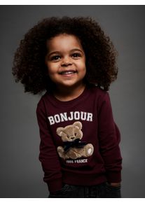 Sweatshirt name it "NMFREAR LS SWEAT BRU", M&auml;dchen, Gr. 116, burgundy, Sweatware, Obermaterial: 95% Baumwolle, 5% Elasthan, bedruckt, Rundhals, Sweatshirts Sweatshirt
