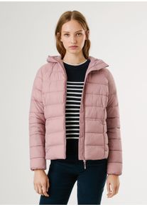 Steppjacke Pepe Jeans "SALLY SHORT", Damen, Gr. M, rosa (soft pink), Web, Obermaterial: 100% Polyamid, unifarben, tailliert, Jacken Steppjacke, tailliert, mit verstellbarem Kordelzug