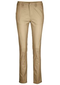 Chinohose Heine, Damen, Gr. 46, Normalgr&ouml;&szlig;en, braun (camel), 98% Baumwolle, 2% Elasthan, unifarben, lang, Hosen Chinohose