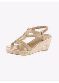 Sandalette Andrea Conti, Damen, Gr. 38, bronzefarben, Textil, Schuhe Sandalette
