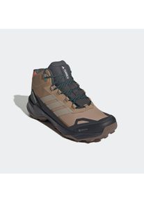 Wanderschuh adidas terrex "TERREX SKYCHASER AX5 MID GORE-TEX", Herren, Gr. 46, cardboard, blanch cargo, semi impact orange, Synthetik, Textil, Schuhe Wanderschuh, wasserdicht dank Gore-Tex Membrane
