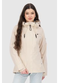 alife and kickin Outdoorjacke ALIFE & KICKIN "LilouAKA", Damen, Gr. XL, chalk, Web, Obermaterial: 100% Polyester, unifarben, figurbetont Po-bedeckend, ohne Ausschnitt, Windstopperb&uuml;ndchen, Jacken Outdoorjacke, leichte, taillierte &Uuml;bergangsjacke mit verstellbarer Kapuze