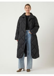 Steppmantel Y.A.S "YASSELURA LS LONG PADDED COAT S. NOOS", Damen, Gr. 42, schwarz, Steppware, Obermaterial: 100% Polyester, unifarben, regular fit ca. Mitte Wade, M&auml;ntel Steppmantel