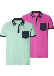 Poloshirt Jan Vanderstorm "Doppelpack Poloshirt SKALLE", Herren, Gr. XXL, gr&uuml;n (hellgr&uuml;n pink), Obermaterial: 100% Baumwolle CO., Shirts Poloshirt