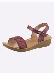 Sandalette Casual Looks, Damen, Gr. 37, bordeaux, Lederimitat, Schuhe Sandalette