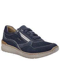 Sneaker Josef Seibel "Sally 02", Damen, Gr. 36, blau (dunkelblau), Leder, Schuhe Sneaker, Schn&uuml;rschuh, Komfortschuh mit zus&auml;tzlichem Rei&szlig;verschluss