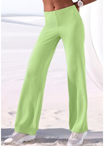 active by Lascana Sporthose LASCANA ACTIVE, Damen, Gr. L (44/46), N-Gr, lime, Trikot, Obermaterial: 67% Polyester, 28% Modal, 5% Elasthan, unifarben, bequem lang, Hosen Sporthose, aus elastischer Rippstruktur, Topseller