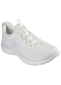 Slip-On Sneaker Skechers "SUMMITS-SUMMER BLUSH", Damen, Gr. 43, bunt (natur, multi), Textil, Schuhe Slip-On Sneaker, Schn&uuml;rschuh, Slipper, Sneaker mit Memory Foam