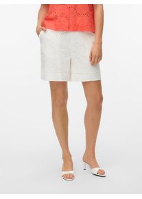 V&eacute;ro Moda Shorts VERO MODA "VMHAY NEW SHORTS WVN", Damen, Gr. L (40), N-Gr, wei&szlig; (snow wei&szlig;), Web, Obermaterial: 100% Baumwolle, unifarben, l&auml;ssig geschnitten ca. Mitte Oberschenkel, Hosen Shorts