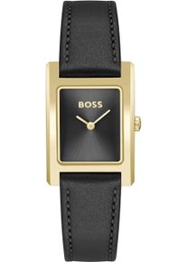 Quarzuhr BOSS "LUCY", schwarz, Armbanduhren, Damen, Quarzuhr, Damenuhr, Armbanduhr, analog, Lederarmband