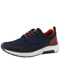 Keilsneaker Tom Tailor, Herren, Gr. 44, blau (navy, braun), Lederimitat, Textil, Schuhe Keilsneaker, Freizeitschuh, Halbschuh, Schn&uuml;rschuh mit Tom Tailor Marken-Label