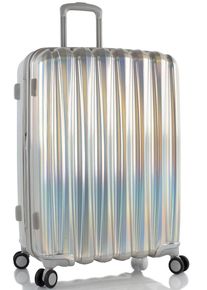 Hartschalen-Trolley Heys "Astro, verschiedene Gr&ouml;&szlig;en und Farben", Damen, Gr. B/H/T: 51cm x 76cm x 30cm 104 l, silber, Polycarbonat-Verbundwerkstoff, festlich, Koffer Hartschalen-Trolley, Heys Reisegep&auml;ck TSA Schloss Volumenerweiterung
